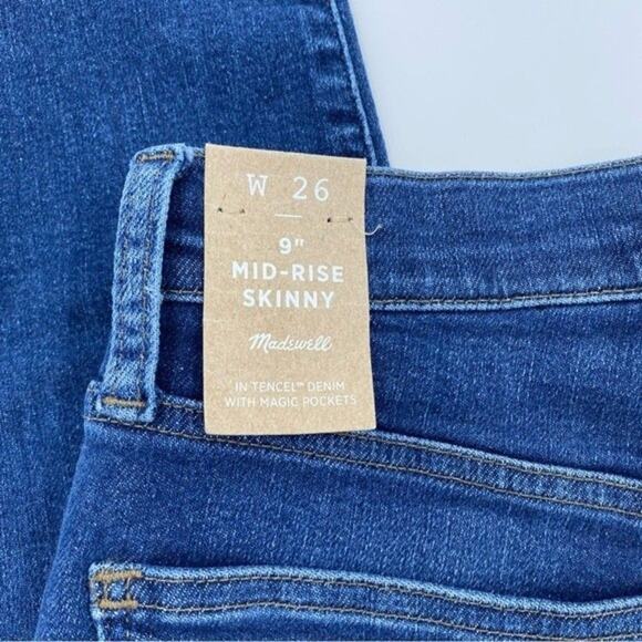 Madewell 9" Mid-Rise Skinny Jeans in Blayton Wash: TENCEL™ Denim Edition New - Picture 3 of 8